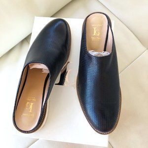 Stylish black leather shoes mules - LUCA GROSSI